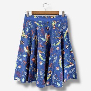 Dancing Days by Banned A-Line Flare Skirt Size S Blue Mermaid Under the Sea